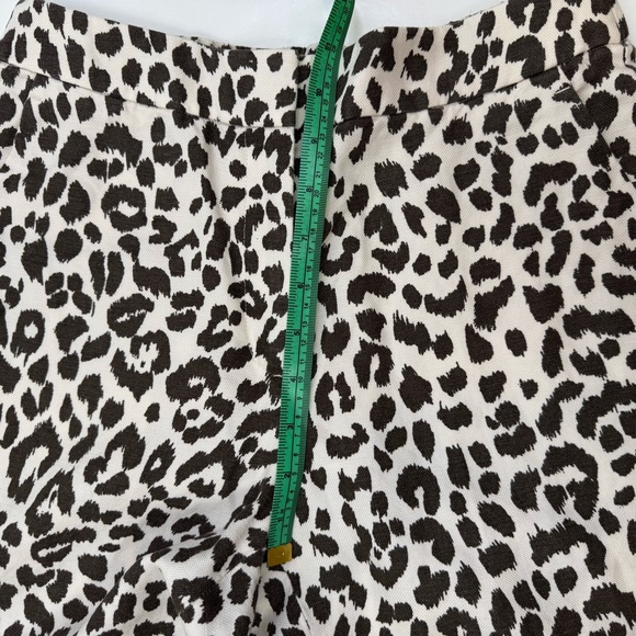 J.Crew Easy Pants Ivory Leopard Linen Lyocell Straight Taper Leg Trousers Size 6 - Picture 9 of 13